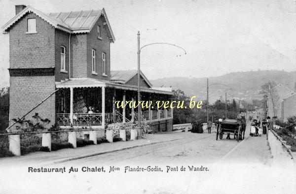 Cpa de Wandre Restaurant Au Châlet. Maison Flandres Godin. Pont de Wandre