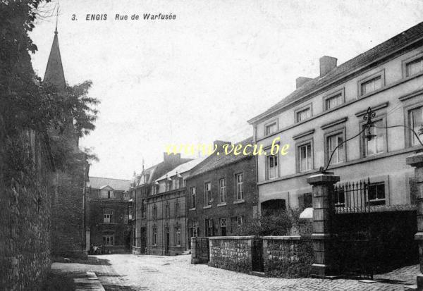 ancienne carte postale de Engis Rue de Warfusée