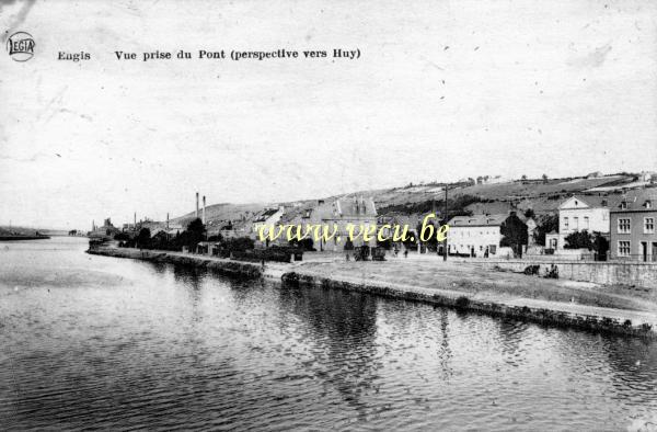 postkaart van Engis Vue prise du pont (perspective vers Huy)