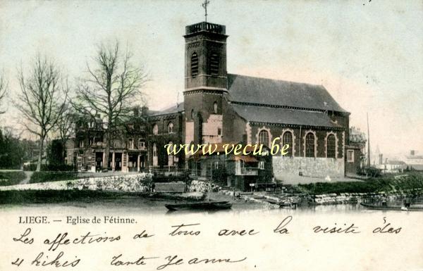 ancienne carte postale de Liège Eglise de Fétinne