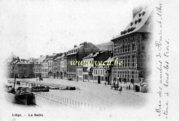 ancienne carte postale de Liège La Batte