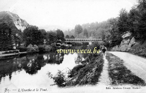 ancienne carte postale de Sy L'Ourthe et le Pont