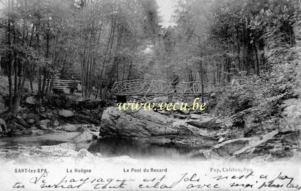 ancienne carte postale de Sart-lez-Spa La Hoëgne - Le pont du renard