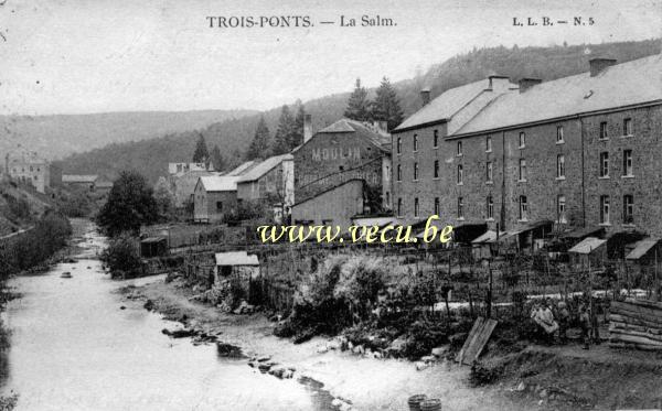 ancienne carte postale de Trois-Ponts La Salm