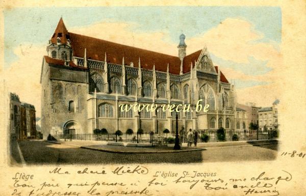 ancienne carte postale de Liège L'église St Jacques