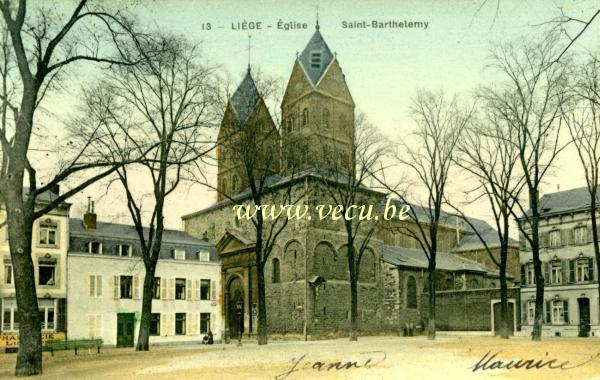 ancienne carte postale de Liège Eglise Saint-Barthelemy