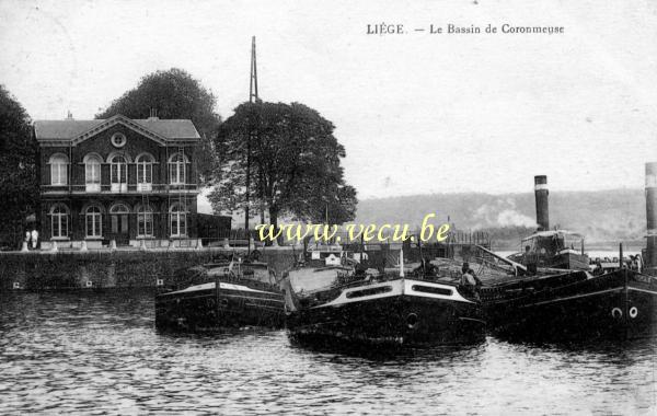 ancienne carte postale de Liège Le bassin de Coronmeuse