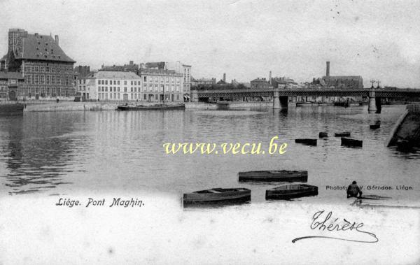 ancienne carte postale de Liège Pont Maghin