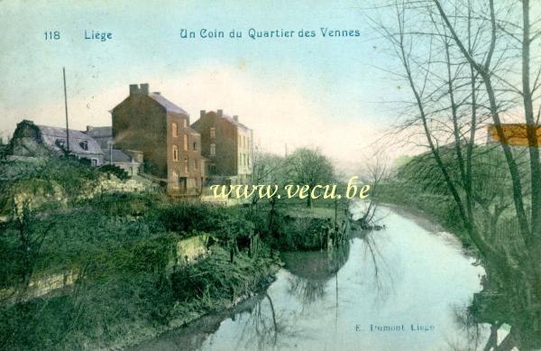 ancienne carte postale de Liège Un coin du quartier des Vennes