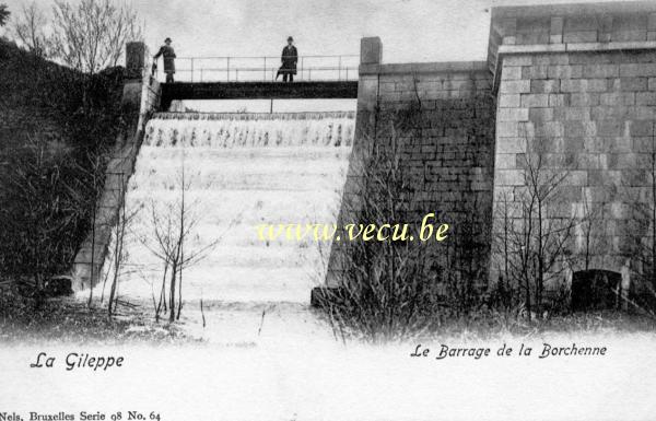 ancienne carte postale de La Gileppe Le barrage de la Borchenne