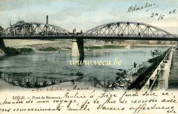 ancienne carte postale de Liège Pont de Bressoux