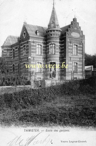 ancienne carte postale de Thimister Ecole des garçons