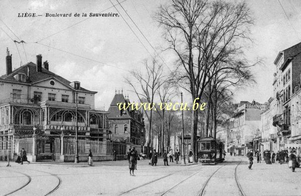 ancienne carte postale de Liège Boulevard de la Sauvenière