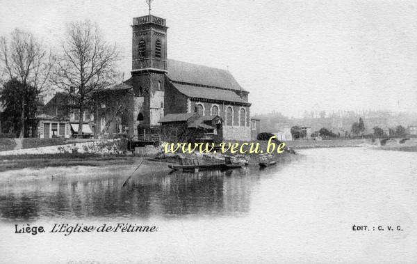 ancienne carte postale de Liège L'église de Fétinne