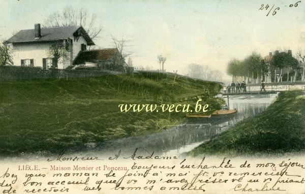 postkaart van Luik Maison Monier et Ponceau - biez des Aguesses