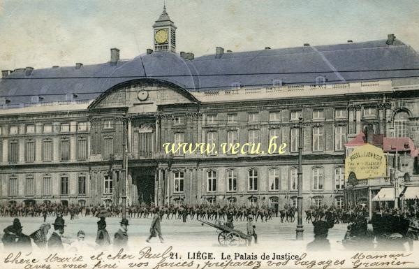 ancienne carte postale de Liège Le palais de justice