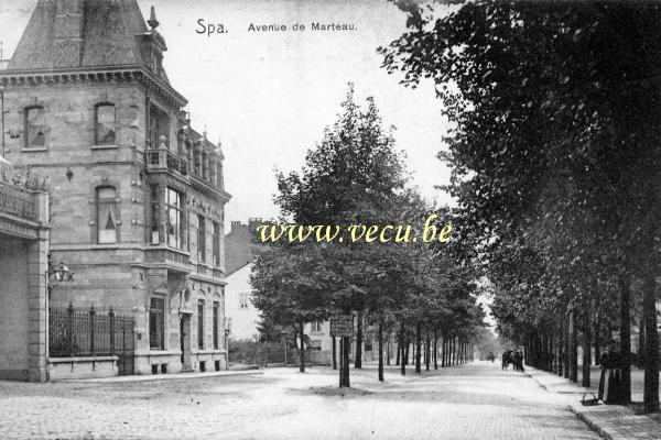 ancienne carte postale de Spa Avenue de Marteau
