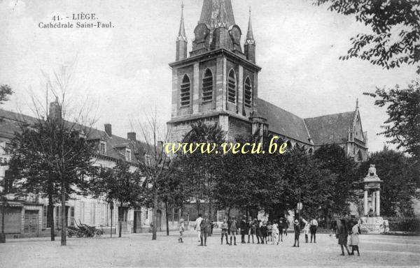 ancienne carte postale de Liège Cathédrale Saint-Paul