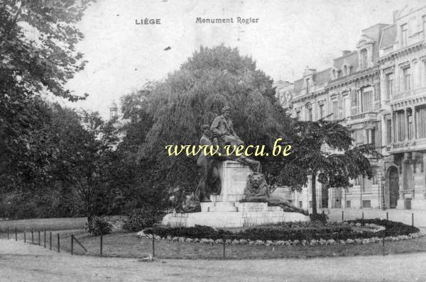 ancienne carte postale de Liège Statue Monument Rogier