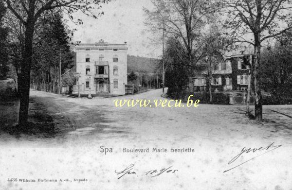 ancienne carte postale de Spa Boulevard Marie Henriette