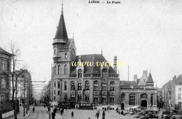 ancienne carte postale de Liège La Poste