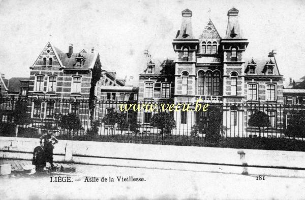 ancienne carte postale de Liège Asile de la Vieillesse - Hôpital du Valdor