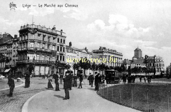 ancienne carte postale de Liège Le marché aux Chevaux