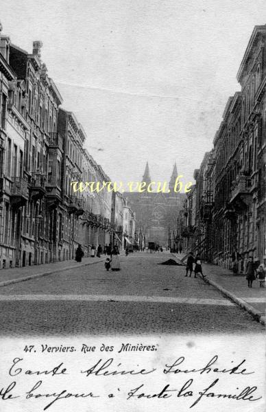 ancienne carte postale de Verviers Rue des Minières