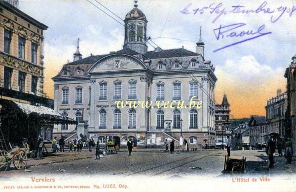 ancienne carte postale de Verviers L'hôtel de ville