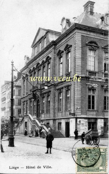 ancienne carte postale de Liège Hôtel de ville