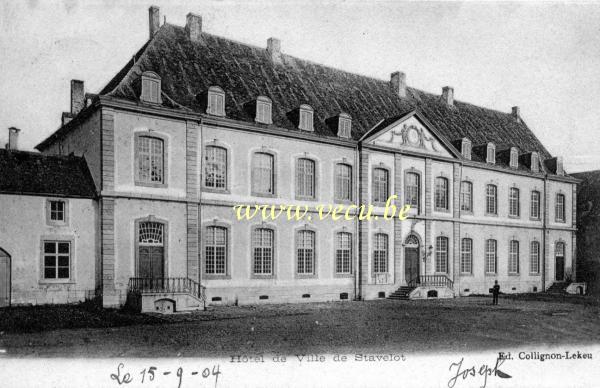 ancienne carte postale de Stavelot Hôtel de ville