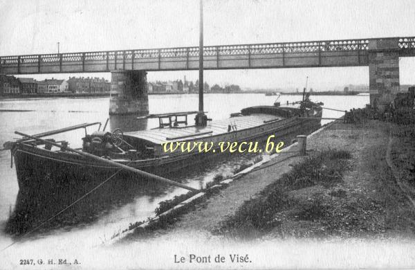 postkaart van Wezet Le pont de Visé