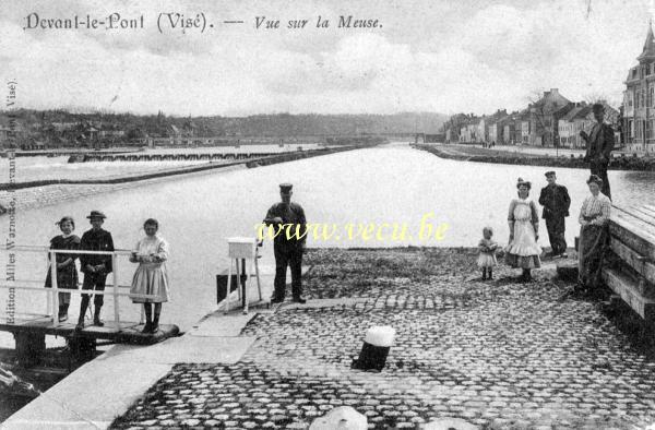 ancienne carte postale de Visé Vue sur la Meuse