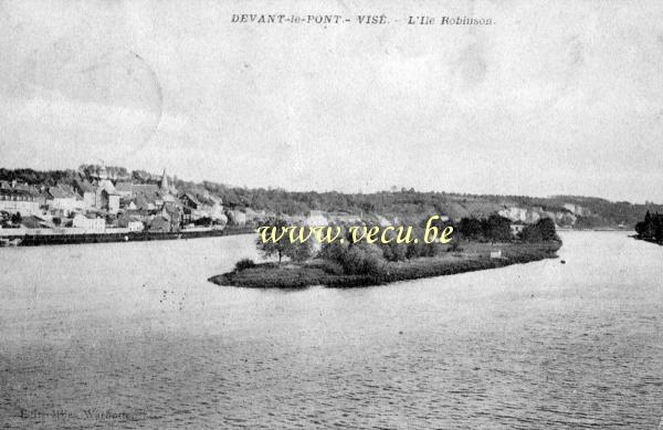 ancienne carte postale de Visé L'île Robinson