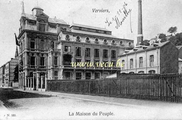 ancienne carte postale de Verviers La maison du Peuole