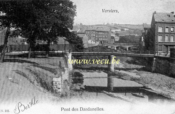 ancienne carte postale de Verviers Pnt des Dardanelles