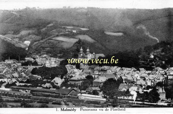 ancienne carte postale de Malmedy Panorama vu de Floriheid