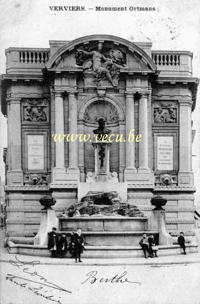 ancienne carte postale de Verviers Monument Ortmans