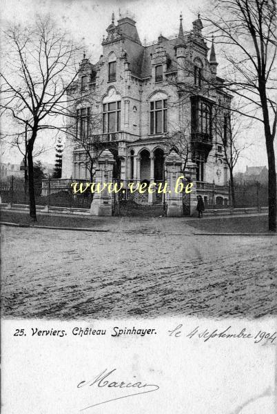 ancienne carte postale de Verviers Château Spinhayer