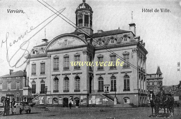ancienne carte postale de Verviers Hôtel de ville