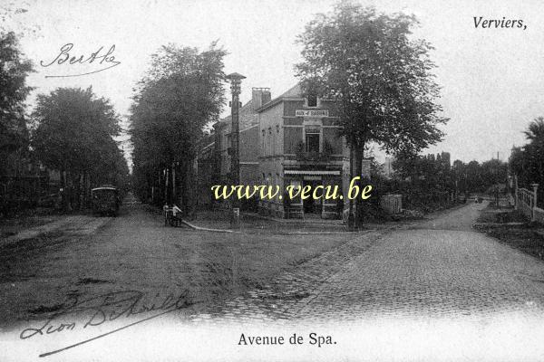 ancienne carte postale de Verviers Avenue de Spa