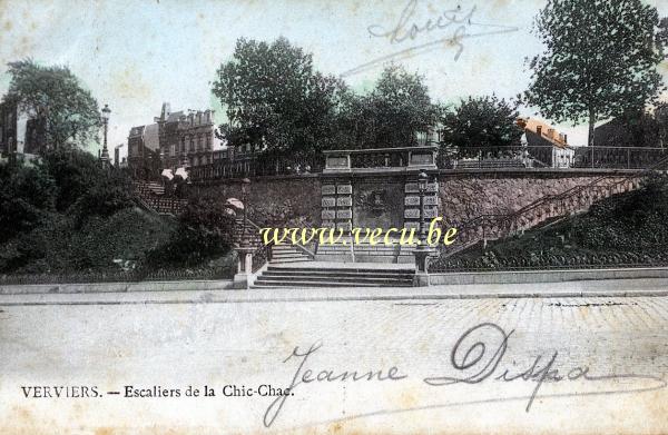 ancienne carte postale de Verviers Escaliers de la Chic-Chac