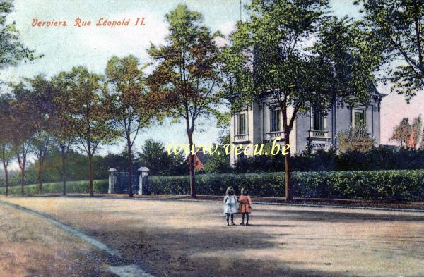 ancienne carte postale de Verviers Rue Léopod II