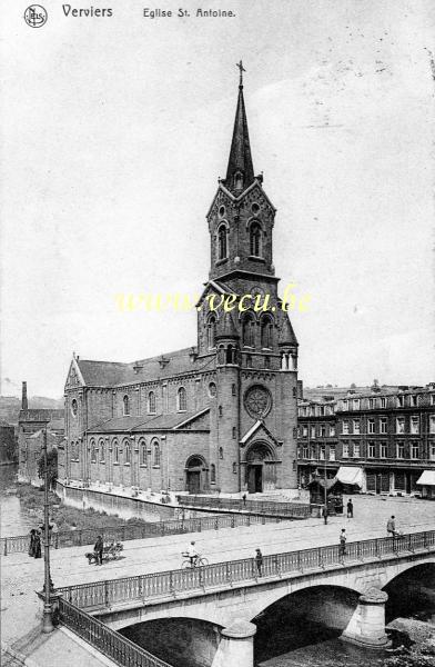 ancienne carte postale de Verviers Eglise Saint Antoine
