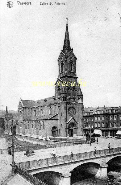ancienne carte postale de Verviers Eglise Saint Antoine