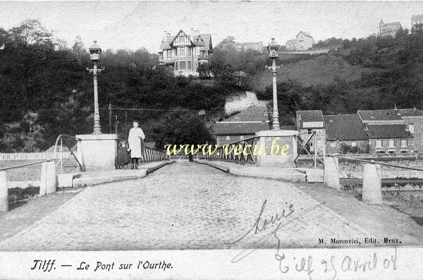 ancienne carte postale de Tilff Le pont sur l'Ourthe