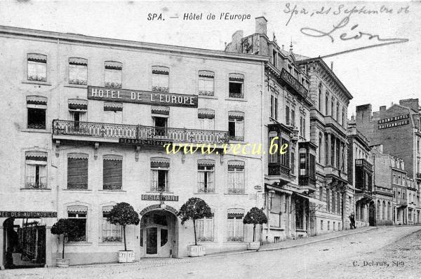 ancienne carte postale de Spa Hôtel de l'Europe