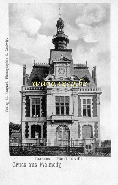 ancienne carte postale de Malmedy Hôtel de ville