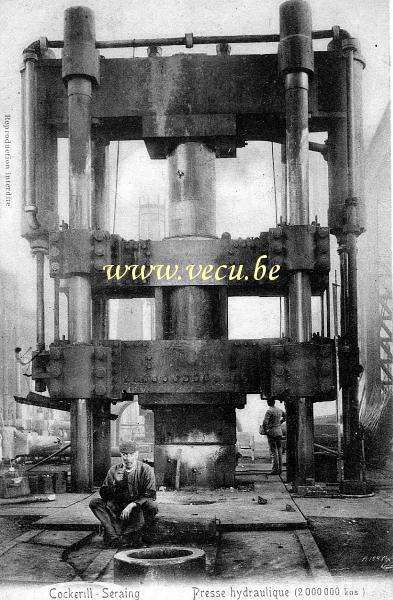 ancienne carte postale de Seraing Cockerill-Seraing  Presse hydraulique (2 000 000 kilos)