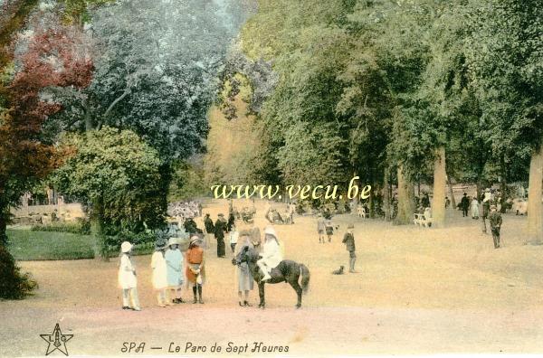ancienne carte postale de Spa Le parc de sept heures